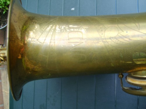 Condor, vintage, German, tenor saxophone, Dörfler & Jörka, stencil, 