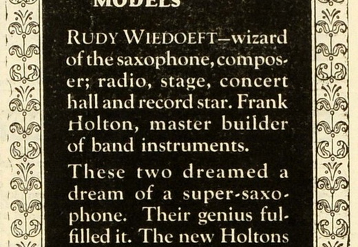 Holton Rudy Wiedoeft Ad (1928) (18 visits) Holton Rudy Wiedoeft Ad (1928)