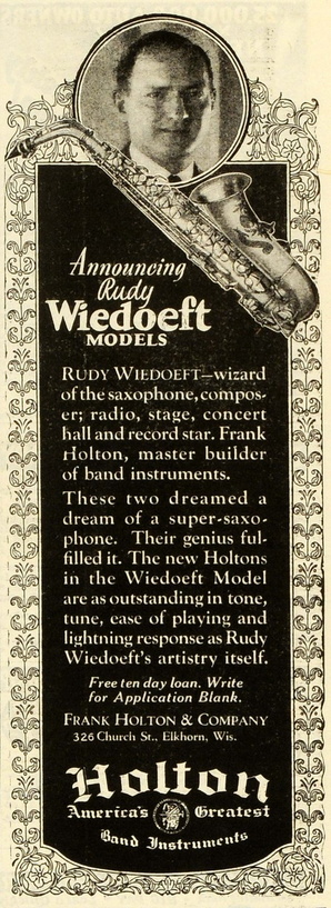 Holton Rudy Wiedoeft Ad (1928)