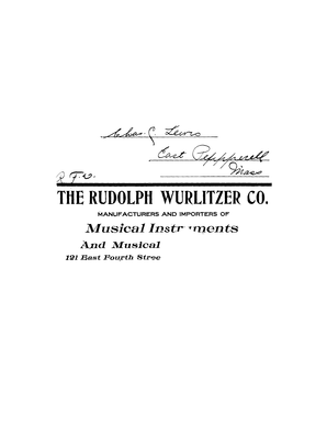 1910 Rudolph Wurlitzer