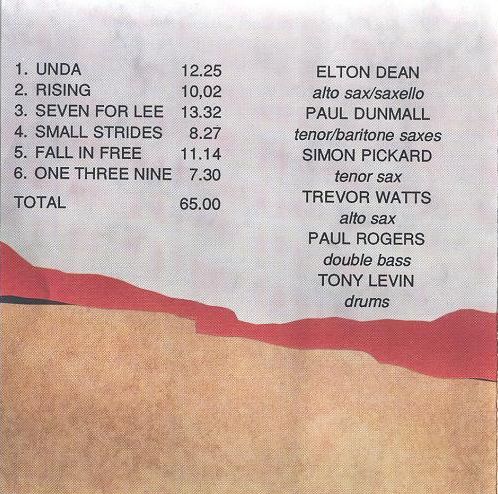 Elton Dean's Unlimited Saxophone Company Credits Page album cover, Elton Dean, alto saxophone, Saxello, Unlimited Saxophone Company