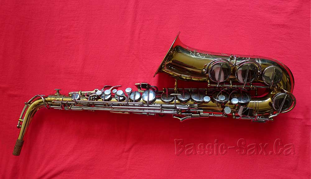 Right-Side-With-Neck-Attach vintage sax, alto saxophone, Hohner President, Max Hohner-designed