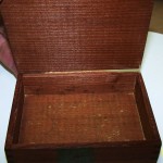 vintage reed box, wooden, Rico, tenor saxophone reed box