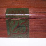 vintage reed box, wooden, Rico, tenor saxophone reed box