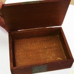 vintage reed box, wooden, Rico, tenor saxophone reed box