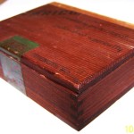 vintage reed box, wooden, Rico, tenor saxophone reed box