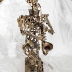 metal sculpture, saxophone collectible, Mauricio Matta, reclaimed metal,