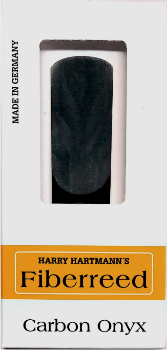 carbon onyx bari Carbon Onyx, Fiberreed, Harry Hartmann, black synthetic saxophone reed in paper package with clear plastic window