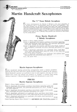 saxophon  saxofon historische zusammenstellung aus alten katalogen auf cd rom 7 lgw-Martin