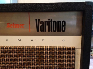 selmer   varitone logo on front of amp