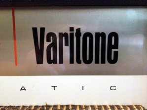 varitone logo on front of amp