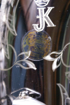bell engraving in closeup