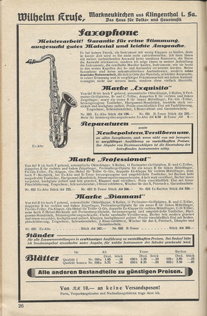 1920 (ca.) Wilhelm Kruse Catalog