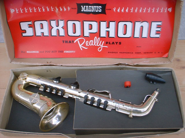 plastic toy saxophone