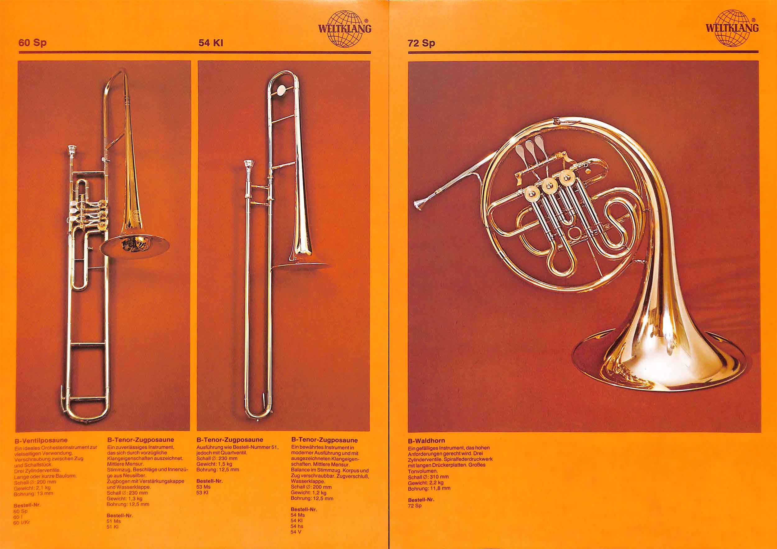 Bb Valve Trombone 60, Bb Slide Trombone 54 & Bb French Horn 72 Bassic Sax